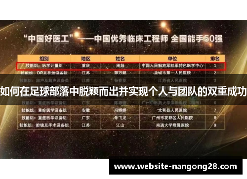 如何在足球部落中脱颖而出并实现个人与团队的双重成功