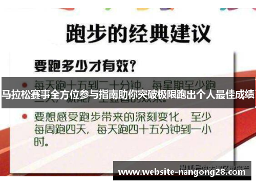 马拉松赛事全方位参与指南助你突破极限跑出个人最佳成绩 马拉松赛事全方位参与指南助你突破极限跑出个人最佳成绩